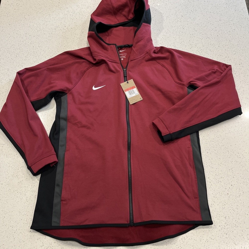 Nike Showtime Full-Zip Men Cardinal Red Hoodie FD1132-611 Sz Large NWT